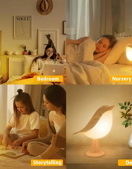 16-Color Bird-Shaped Touch Lamp - Dimmable & USB Rechargeable-Zy Fulfill