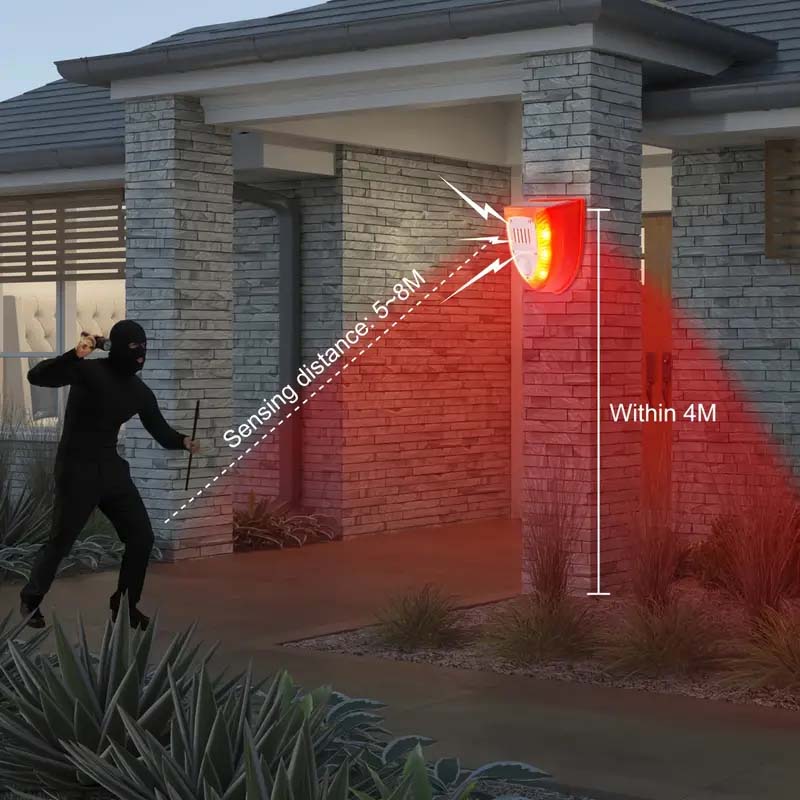 129dB Solar Security Alarm – Barking Dog & Gunshot Sounds with Strobe Light | Home & Yard Protection-Zy Fulfill