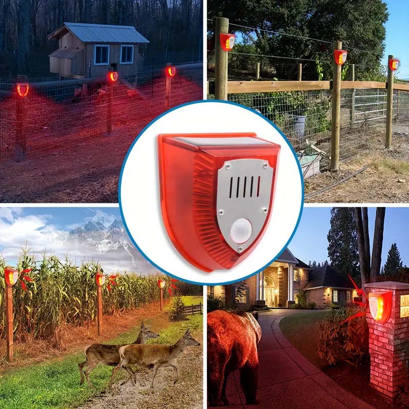 129dB Solar Security Alarm – Barking Dog & Gunshot Sounds with Strobe Light | Home & Yard Protection-Zy Fulfill