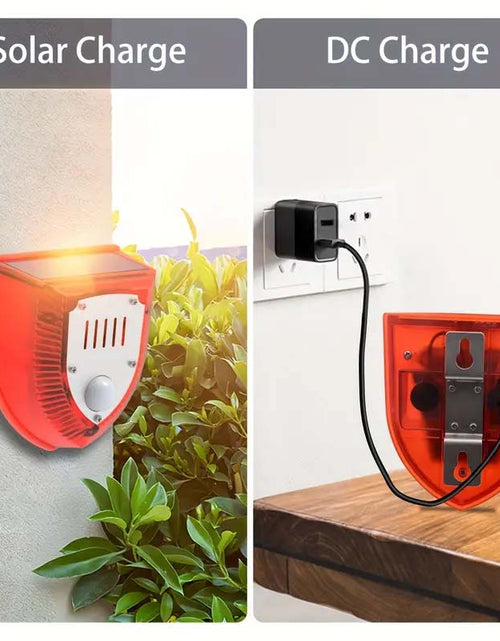 Load image into Gallery viewer, 129dB Solar Security Alarm – Barking Dog &amp; Gunshot Sounds with Strobe Light | Home &amp; Yard Protection-Zy Fulfill
