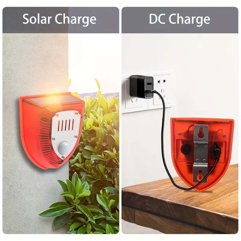 129dB Solar Security Alarm – Barking Dog & Gunshot Sounds with Strobe Light | Home & Yard Protection-Zy Fulfill