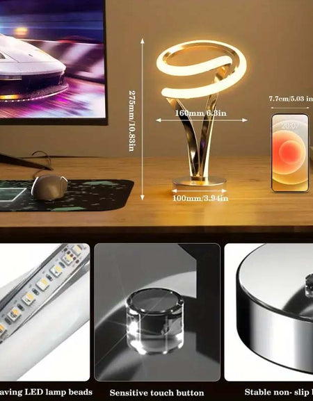 12-Color Changing Spiral RGB LED Lamp with Remote & Touch Control-Zy Fulfill