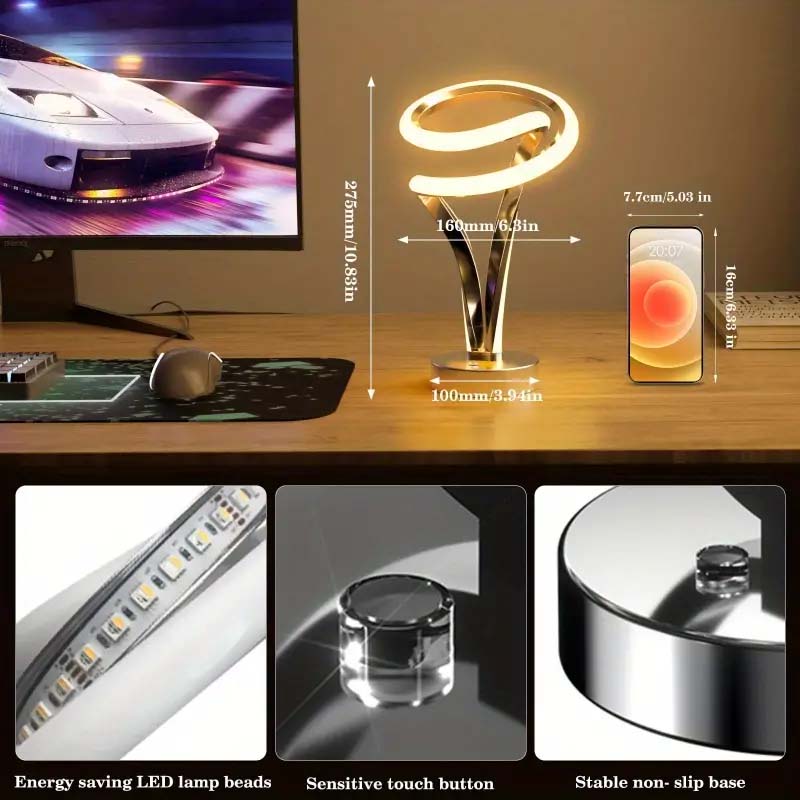12-Color Changing Spiral RGB LED Lamp with Remote & Touch Control-Zy Fulfill