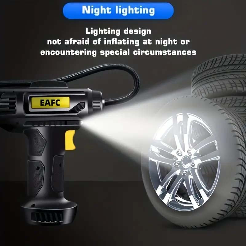 150PSI Cordless Tire Pump - USB Charging, Night-Light, Pressure Gauge-Zy Fulfill