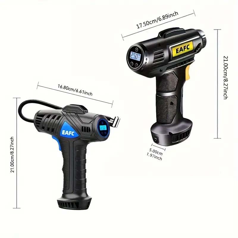 150PSI Cordless Tire Pump - USB Charging, Night-Light, Pressure Gauge-Zy Fulfill