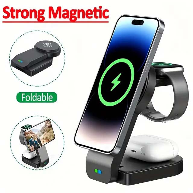 3 in 1 Charging Station Fold able Magnetic Charger Zydropshipping