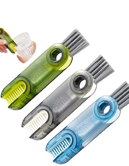 3-in-1 Bottle Cup Lid Detail Brush - Silicone Straw Cleaner - Multi-functional Gap Cleaner
