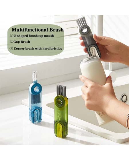 Load image into Gallery viewer, 3-in-1 Bottle Cup Lid Detail Brush - Silicone Straw Cleaner - Multi-functional Gap Cleaner
