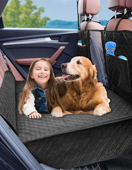 Back Seat Extender for Dogs - Waterproof Dog Hammock with Mesh Window-Zy Fulfill