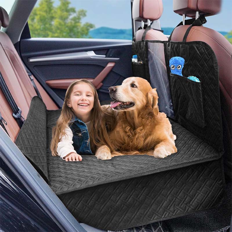 Back Seat Extender for Dogs - Waterproof Dog Hammock with Mesh Window