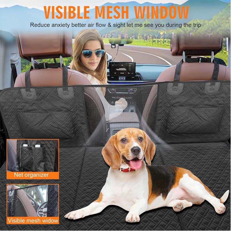 Back Seat Extender for Dogs - Waterproof Dog Hammock with Mesh Window