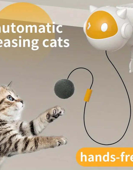 Interactive Cat Teaser Toy with Hands-Free Rising Ball.-Zy Fulfill