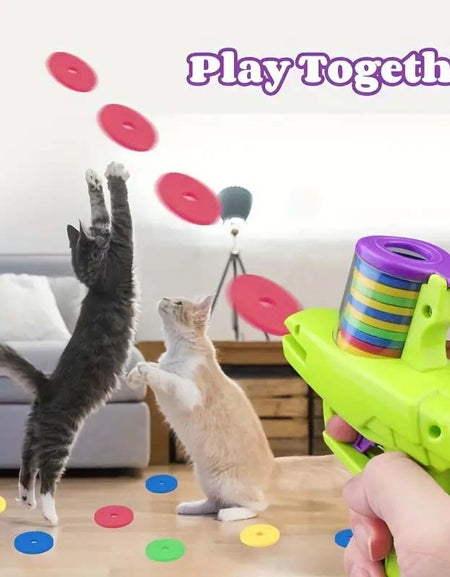 Cat Toy Foam Disc Launcher - Battery-Free, Durable Fun-Zy Fulfill
