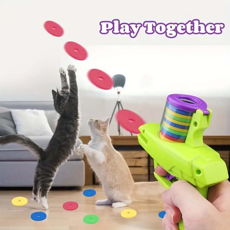 Cat Toy Foam Disc Launcher - Battery-Free, Durable Fun