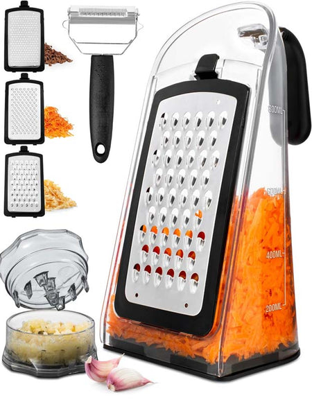 Cheese Grater with Garlic Crusher and Vegetable Peeler-Zy Fulfill