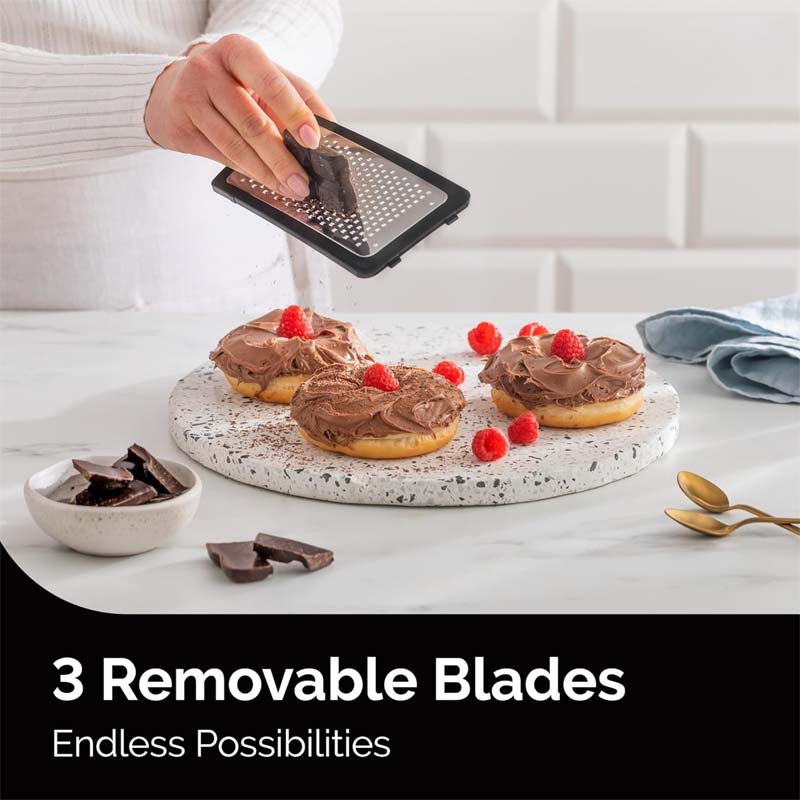 Cheese Grater with Garlic Crusher and Vegetable Peeler