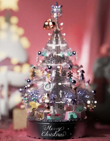 Purple Christmas Tree Music Box with Lights-Zy Fulfill