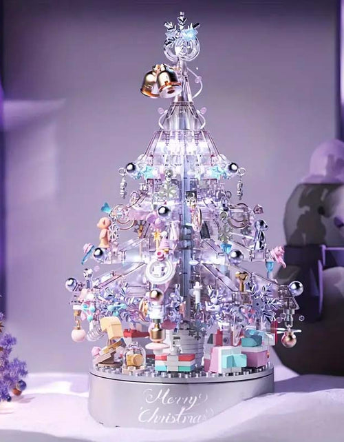 Load image into Gallery viewer, Purple Christmas Tree Music Box with Lights
