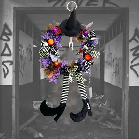 Witch Hat Halloween Door Wreath – Garden Hanging Decoration-Zy Fulfill