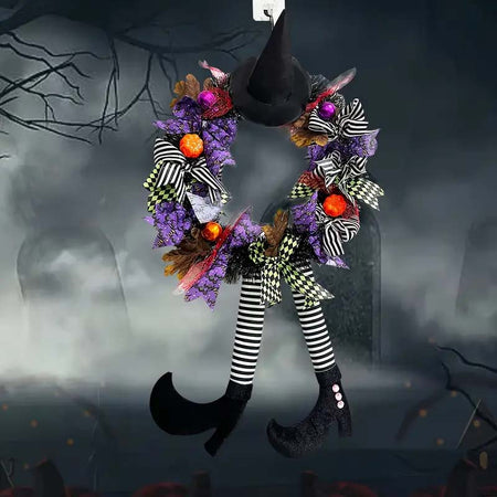 Witch Hat Halloween Door Wreath – Garden Hanging Decoration-Zy Fulfill
