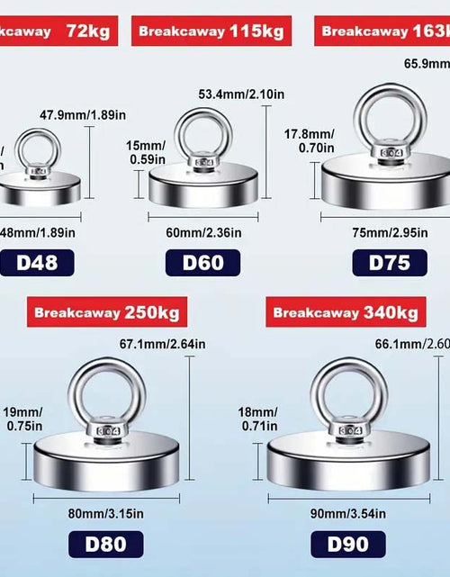 Load image into Gallery viewer, Neodymium Countersunk Ring Bolt Magnet - Heavy Duty Fishing Magnet

