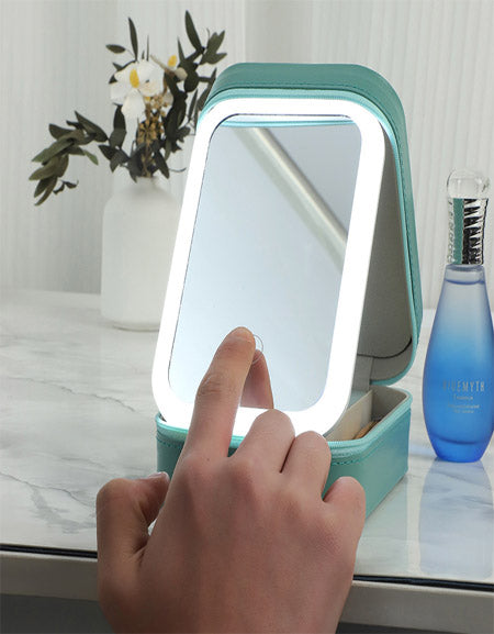 Load image into Gallery viewer, Foldable LED Makeup Mirror &amp; Travel Jewelry Box Zydropshipping
