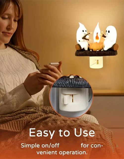 Load image into Gallery viewer, 3D LED Ghost Campfire Flicker Flame Night Light.
