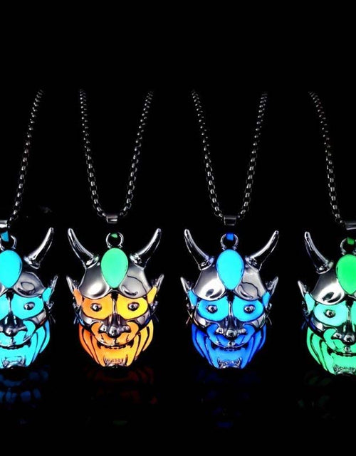 Load image into Gallery viewer, Luminous Ghost Mask Pendant Necklace
