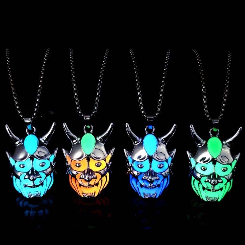 Luminous Ghost Mask Pendant Necklace