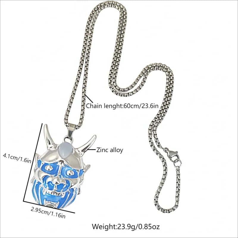 Luminous Ghost Mask Pendant Necklace