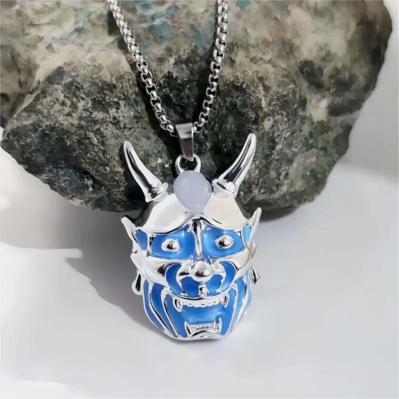 Luminous Ghost Mask Pendant Necklace