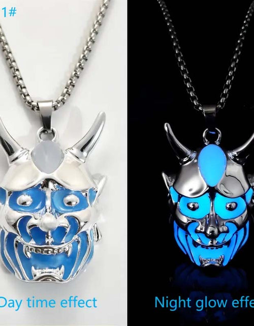 Load image into Gallery viewer, Luminous Ghost Mask Pendant Necklace
