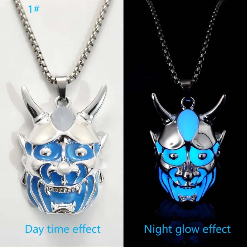 Luminous Ghost Mask Pendant Necklace