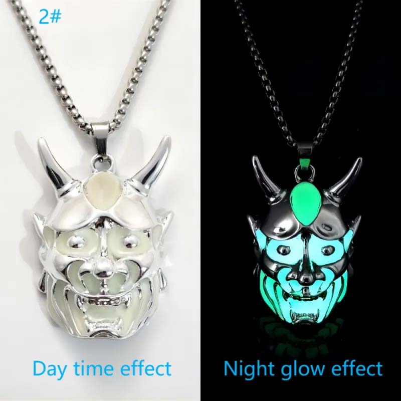 Luminous Ghost Mask Pendant Necklace