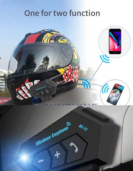 Load image into Gallery viewer, Bluetooth Motorcycle Helmet Speaker: Hands-Free Calling, MIC
