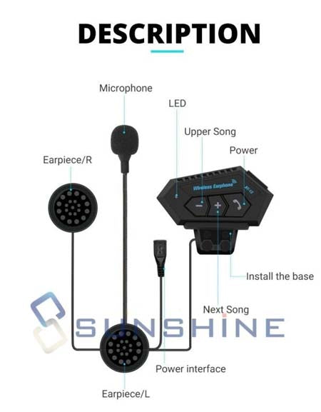 Bluetooth Motorcycle Helmet Speaker: Hands-Free Calling, MIC