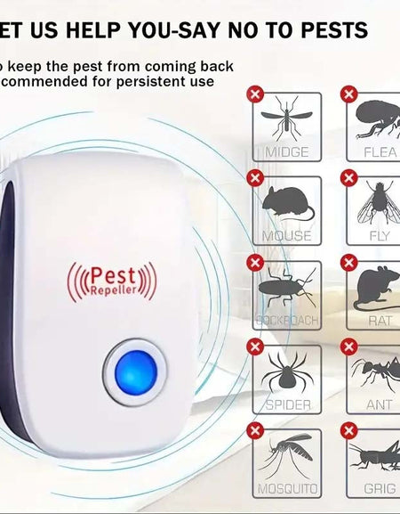 4-Pack Ultrasonic Plug-In Insect Repellent - Non-Toxic Pest Control for Home & Office-Zy Fulfill