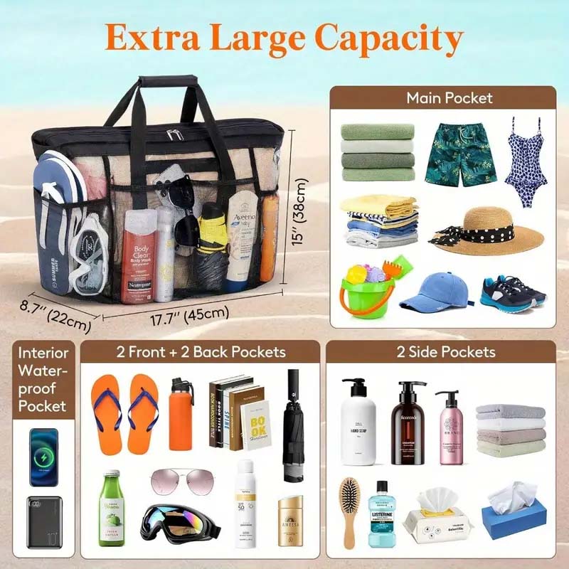 Extra Large Mesh Travel Tote Bag