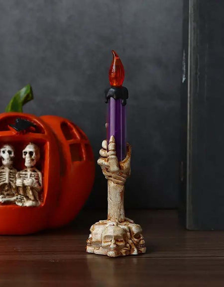 3pcs Halloween LED Skull Candle Holders-Zy Fulfill