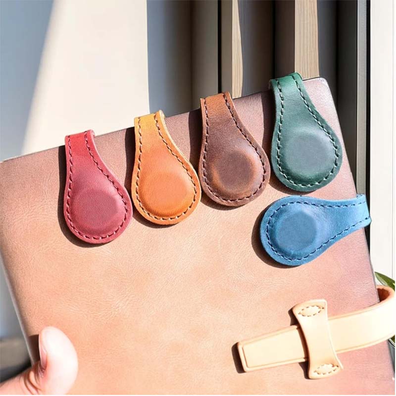 Magnetic Leather Bookmarks Vintage Book Marker Clips