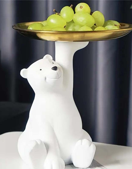 Resin Polar Bear Figurine  Multi-Functional Desk Decoration-Zy Fulfill