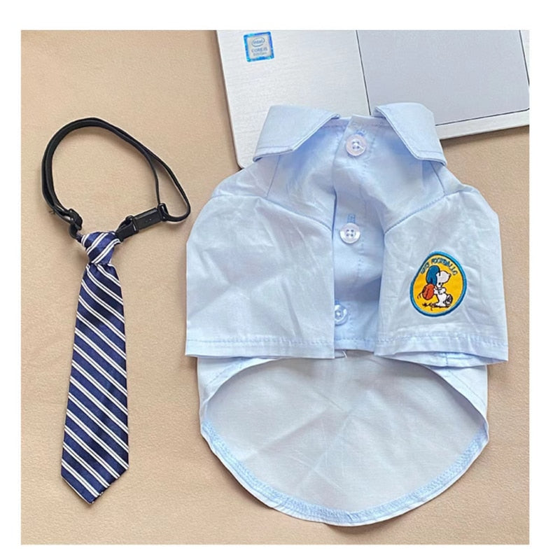 Pet Dog Handsome Necktie Shirt - Stylish Solid Clothes for Dogs Zydropshipping