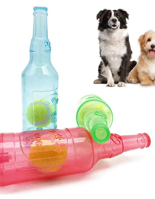 Load image into Gallery viewer, Interactive Squeaky Bottle Dog Toy: Enhance Playtime Fun
