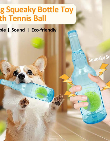 Interactive Squeaky Bottle Dog Toy: Enhance Playtime Fun-Zy Fulfill