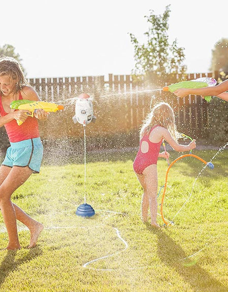 Rocket Launcher Water Sprinkler Toy Fun Outdoor Summer Gadget for Kids-Zy Fulfill