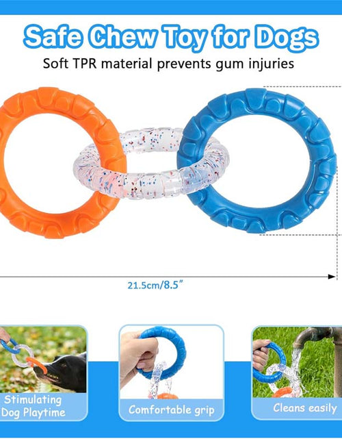 Load image into Gallery viewer, Rubber 3-Ring Tug Dog Toy - Indestructible Interactive Chew Toy for Aggressive Chewers
