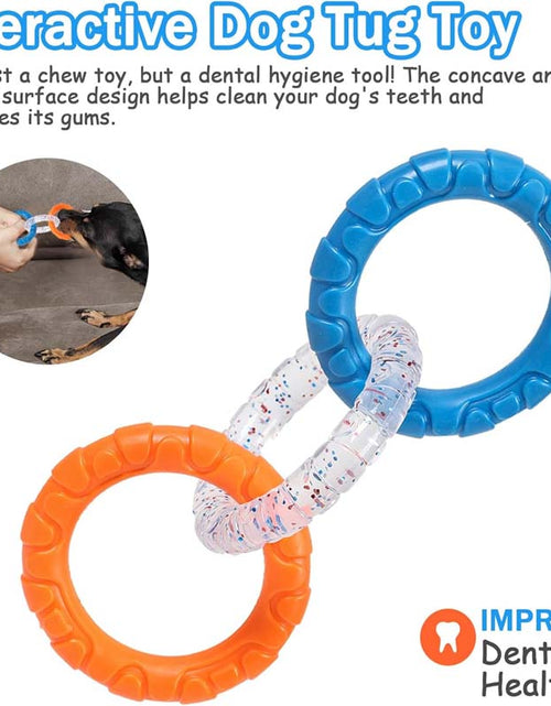 Load image into Gallery viewer, Rubber 3-Ring Tug Dog Toy - Indestructible Interactive Chew Toy for Aggressive Chewers
