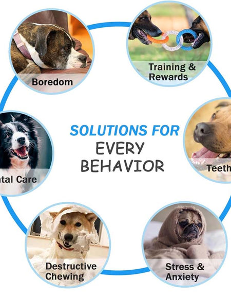 Rubber 3-Ring Tug Dog Toy - Indestructible Interactive Chew Toy for Aggressive Chewers-Zy Fulfill