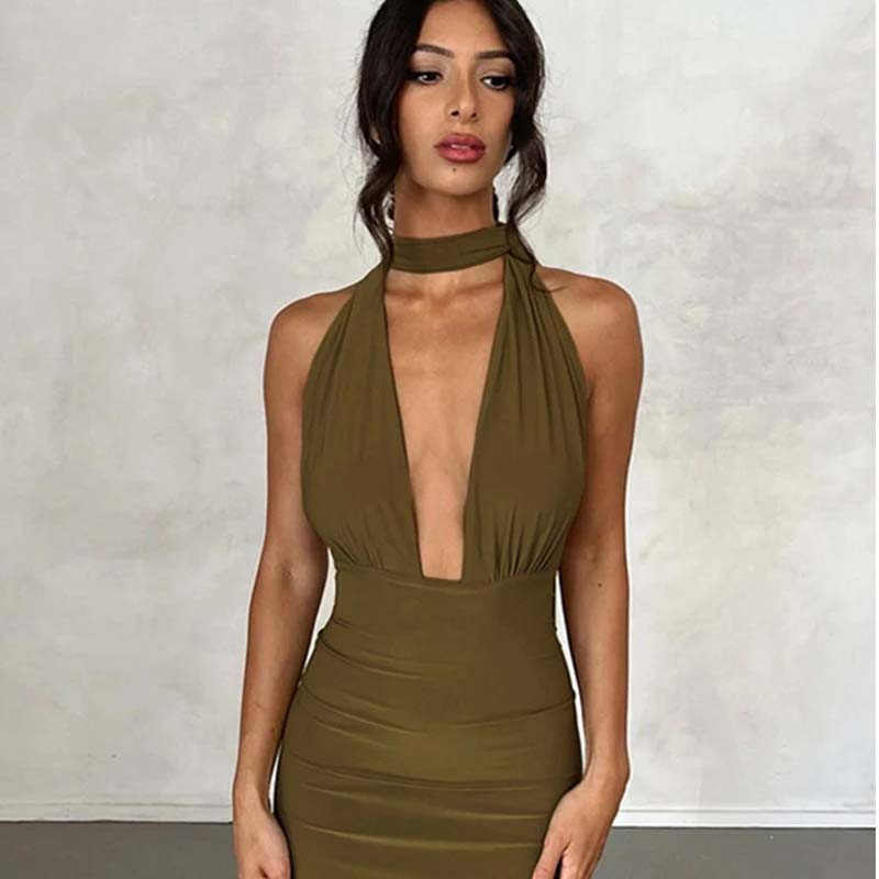 2024 V-Neck Backless Sexy Dress for Women