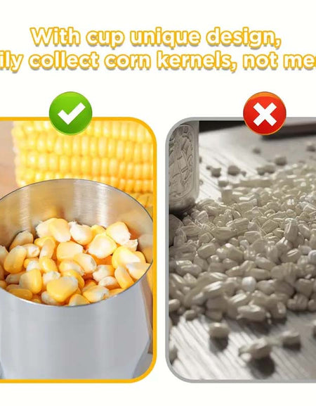 Stainless Steel Corn Stripper Peeler with Cup and Serrated Blade-Zy Fulfill